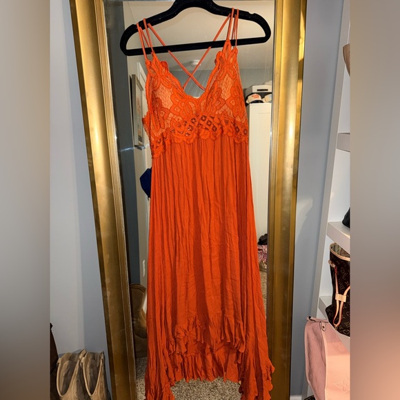 LA MIEL Dresses & Skirts - LA MIEL Rust Orange Lace Maxi Dress